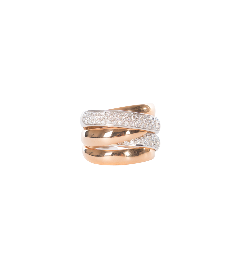 Hulpiau Ring Bicolor Diamant 3 Ringen