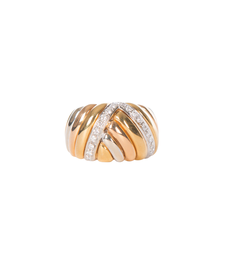 Hulpiau Ring 3 Kleuren Goud Diamant