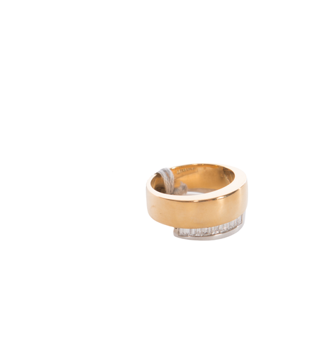 Hulpiau Ring Bicolor met Diamanten in Baguette geslepen